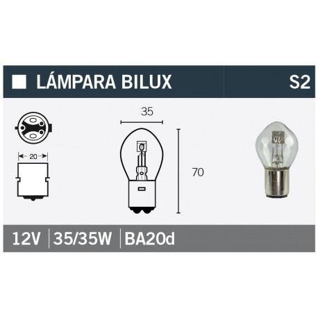 Lámpara 12V 35/35W BA20D 