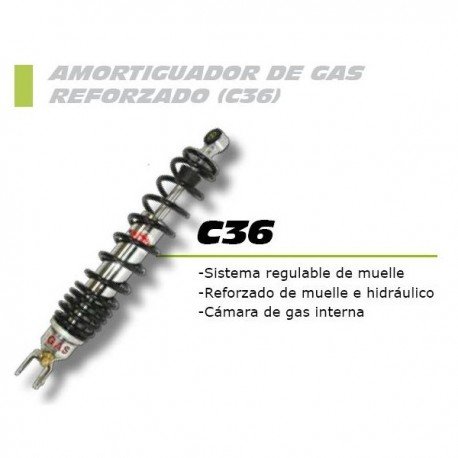 Amortiguador trasero gas FORZA con regulación para Aprilia Scarabeo 125/200/250 -07
